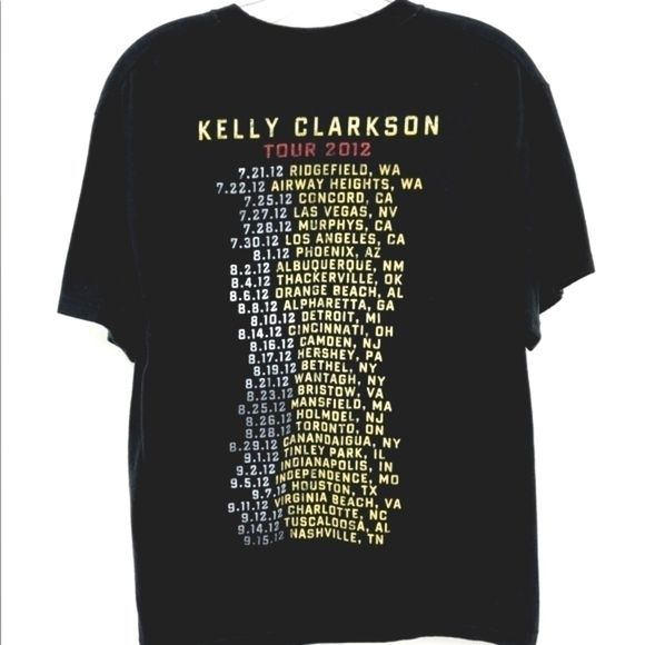 Kelly Clarkston Women’s M Tour 2012 Cre Neck Black Concert Short Sleeve T-Shirt - Picture 5 of 6